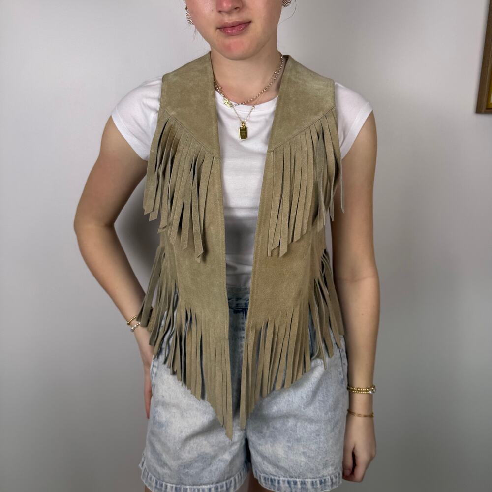 VINTAGE 80S CURRANTS LEATHER VEST M - Picture 2 of 8